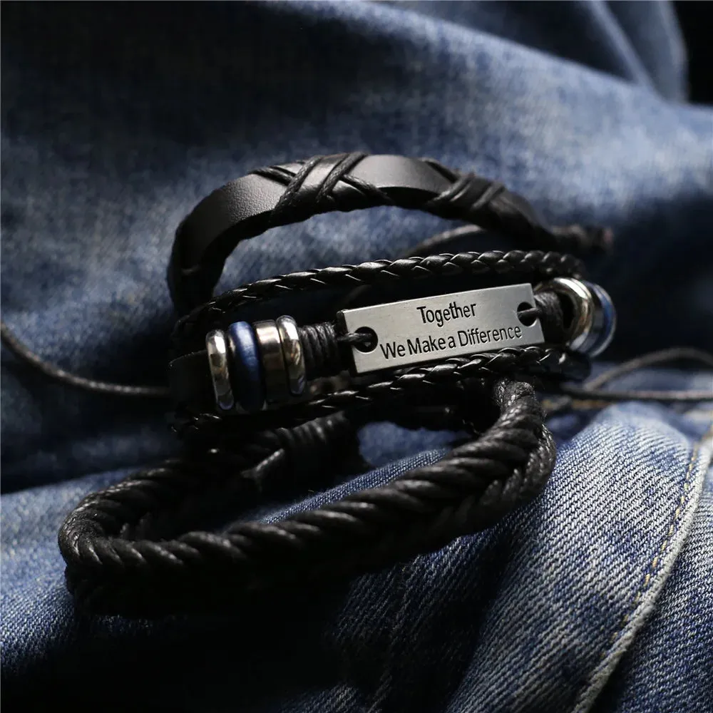 3 Pcs/Set Leather Bracelets