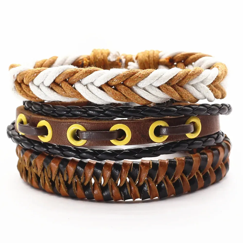 3 Pcs/Set Leather Bracelets
