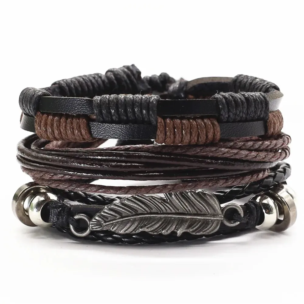 3 Pcs/Set Leather Bracelets