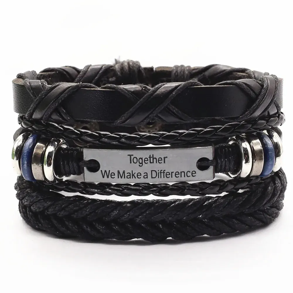 3 Pcs/Set Leather Bracelets