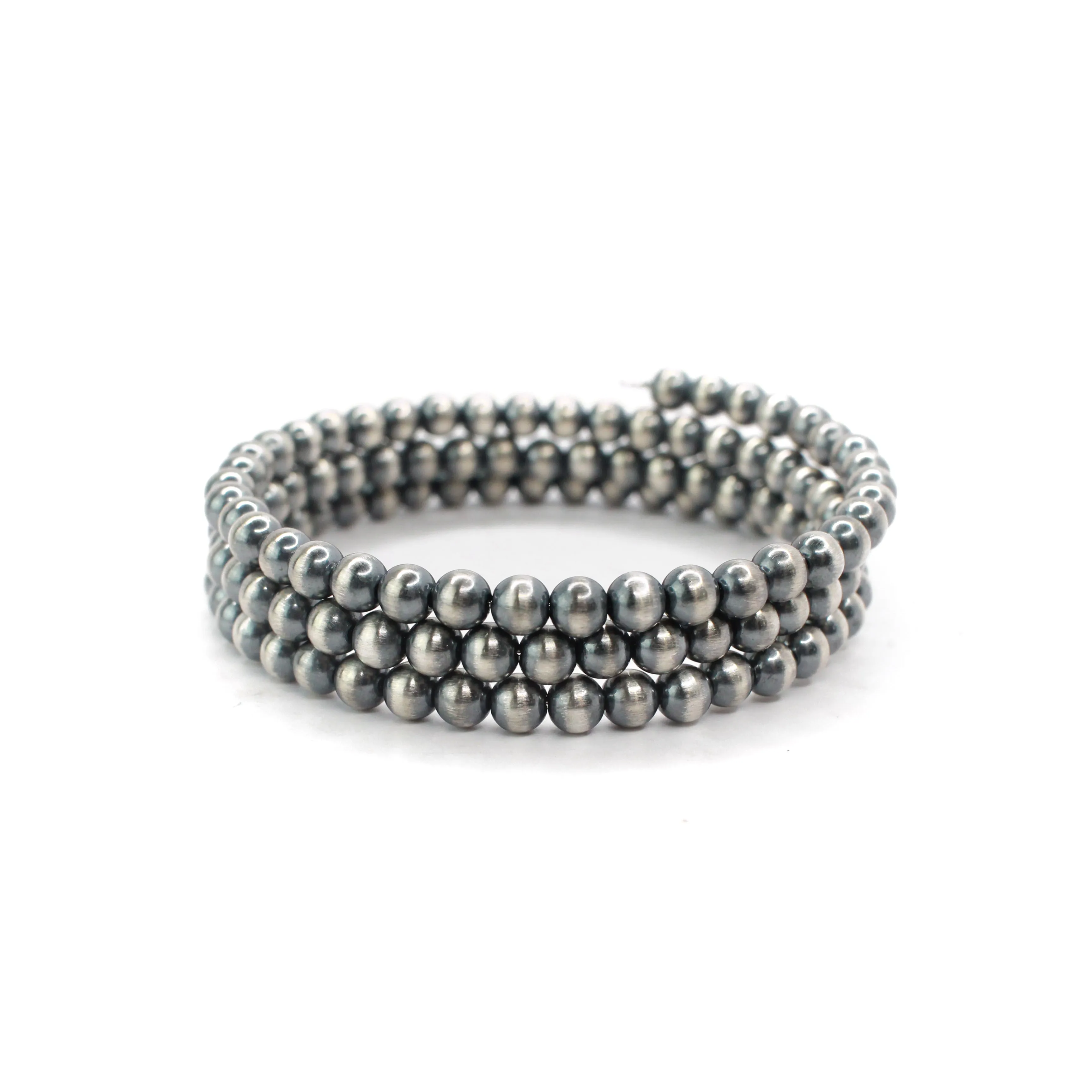 5mm Memory Wire Navajo Pearl Bracelet