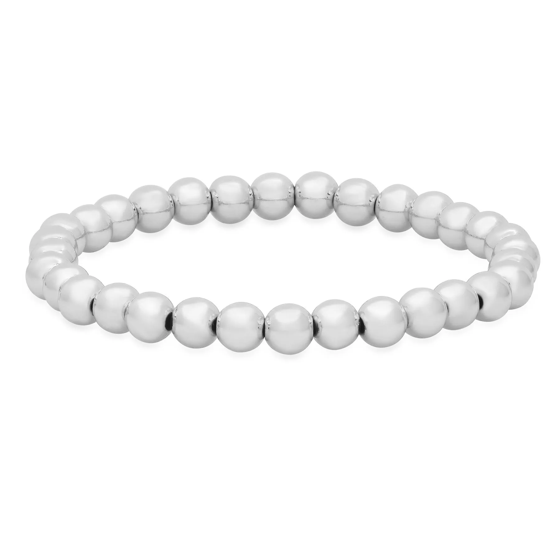 6 MM  STRETCH BRACELET, SILVER