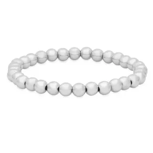 6 MM  STRETCH BRACELET, SILVER