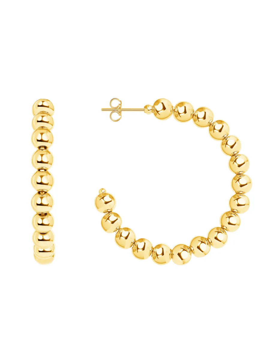 6mm Beaded Hoop Earrings
