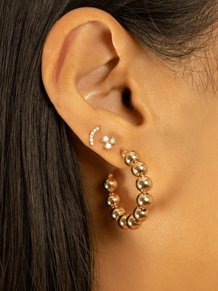 6mm Beaded Hoop Earrings