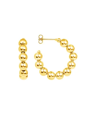 6mm Beaded Hoop Earrings