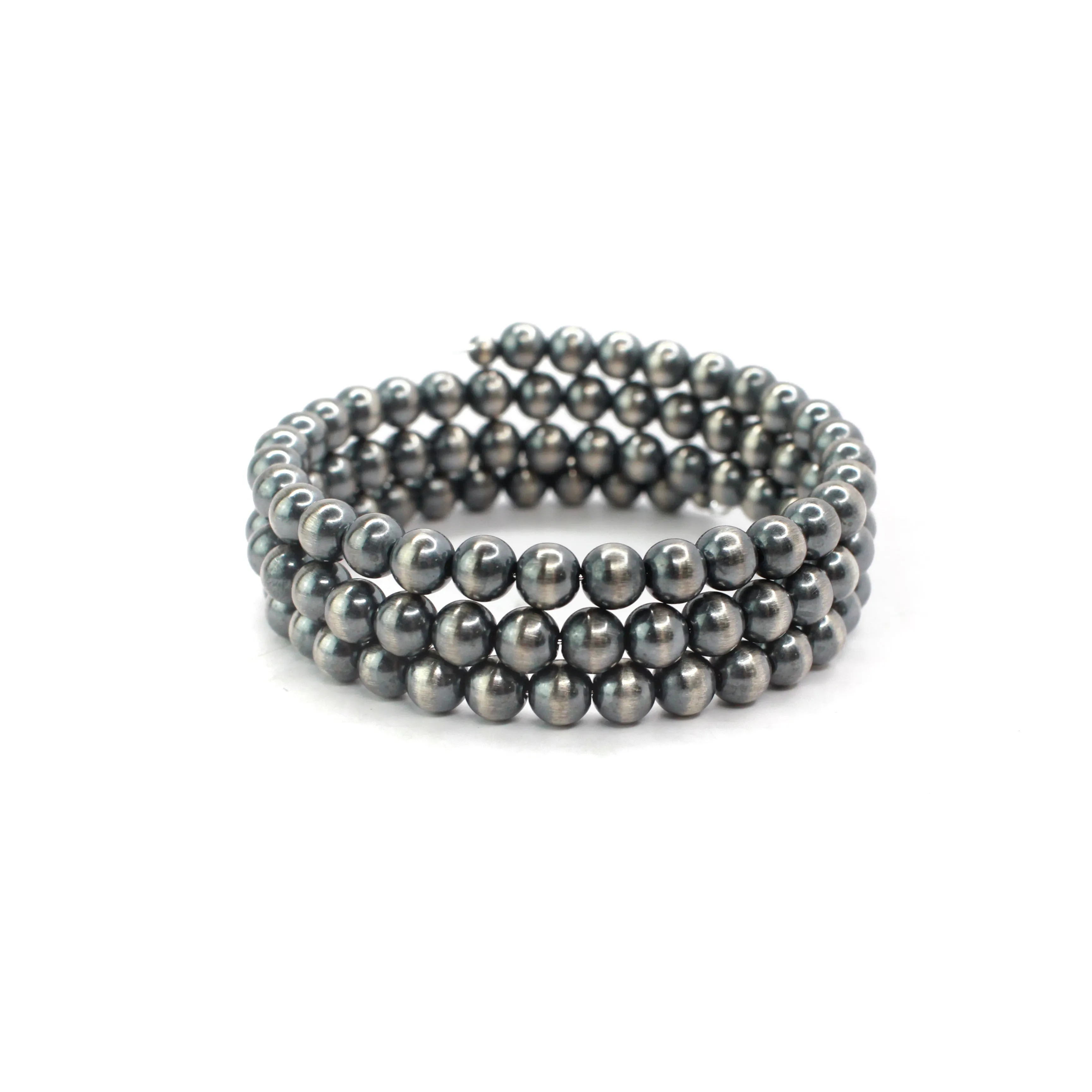 6mm Memory Wire Navajo Pearl Bracelet
