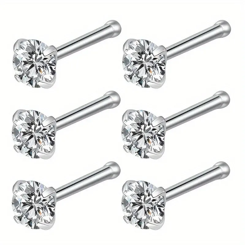 6pcs Titanium Nose Studs Nose Rings For Men