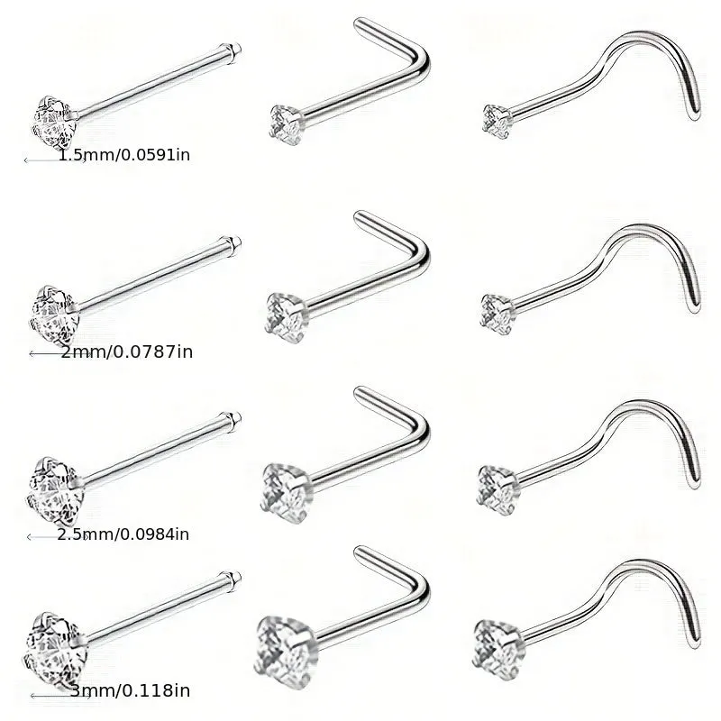 6pcs Titanium Nose Studs Nose Rings For Men