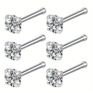 6pcs Titanium Nose Studs Nose Rings For Men