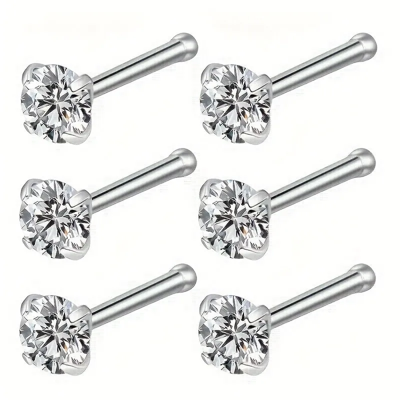 6pcs Titanium Nose Studs Nose Rings For Men