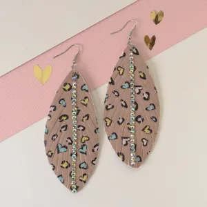 73911 - Leopard Feather Earrings - Brown