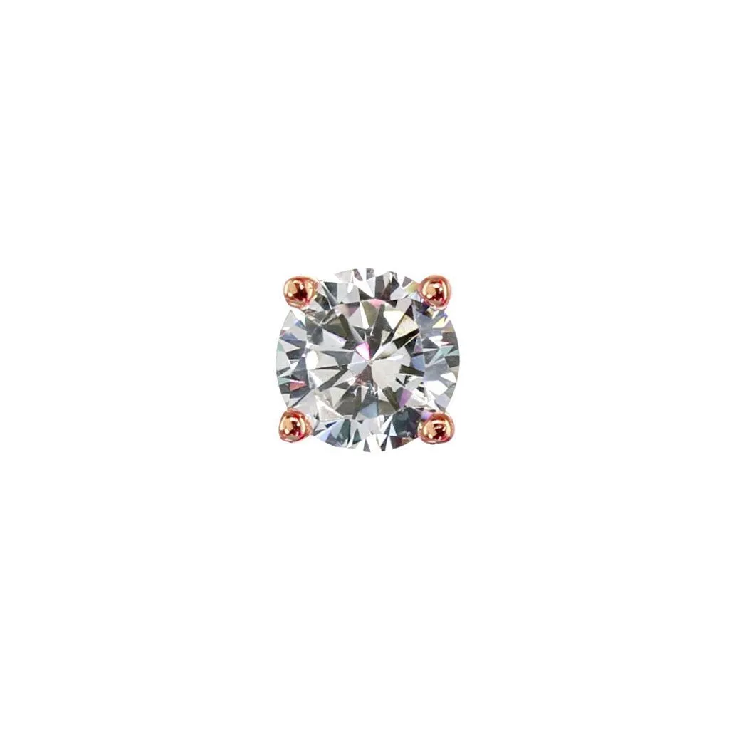 .75 Carat (each) Brilliant CZ Round Stud Earrings in Rose Gold Overlay