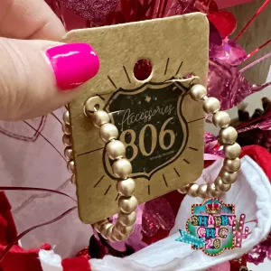 806 Gold Beaded Hoop Earrings