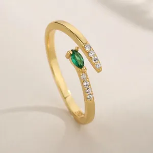 925 Sterling Silver Inland Zircon Open Ring