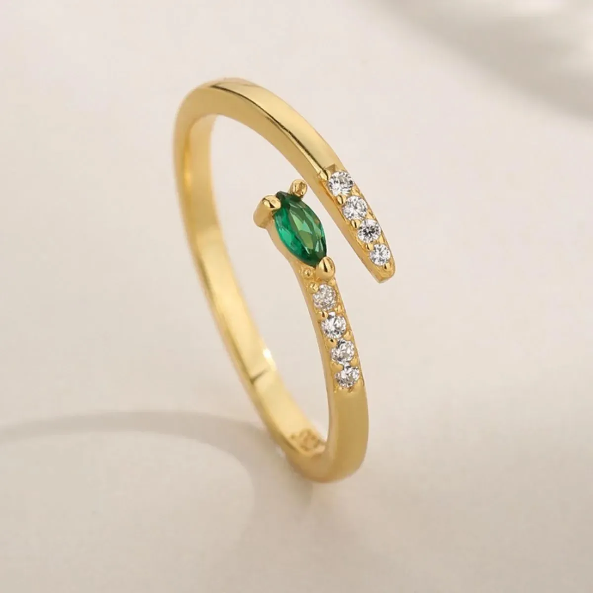 925 Sterling Silver Inland Zircon Open Ring