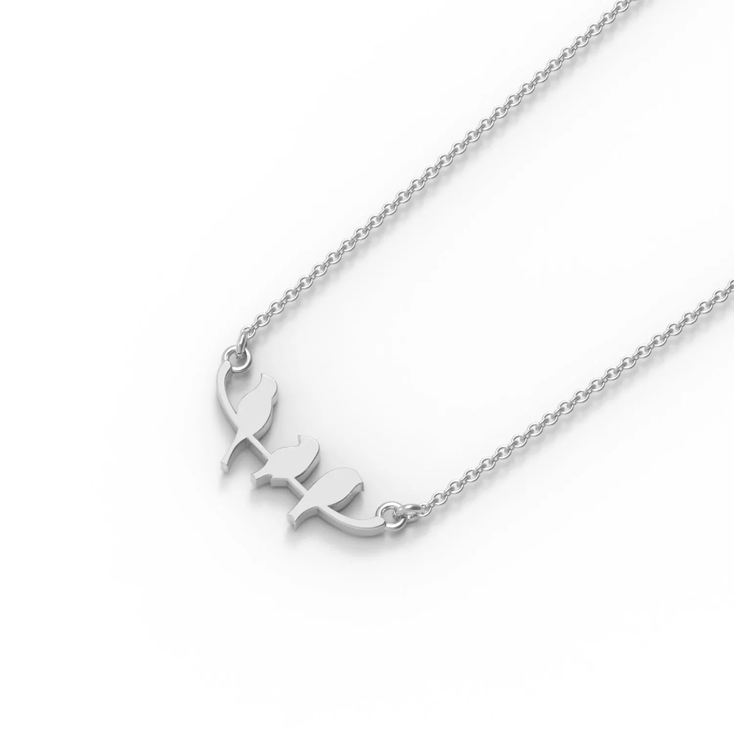 925 Sterling Silver Three Lovely Bird Pendant Jewelry For Women Animal Lover Charm Necklace