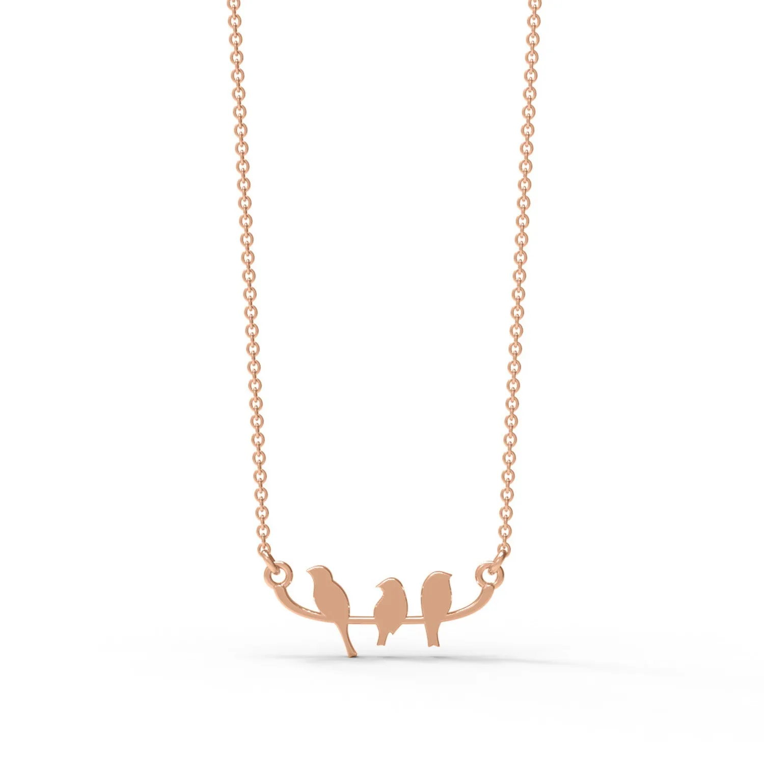 925 Sterling Silver Three Lovely Bird Pendant Jewelry For Women Animal Lover Charm Necklace