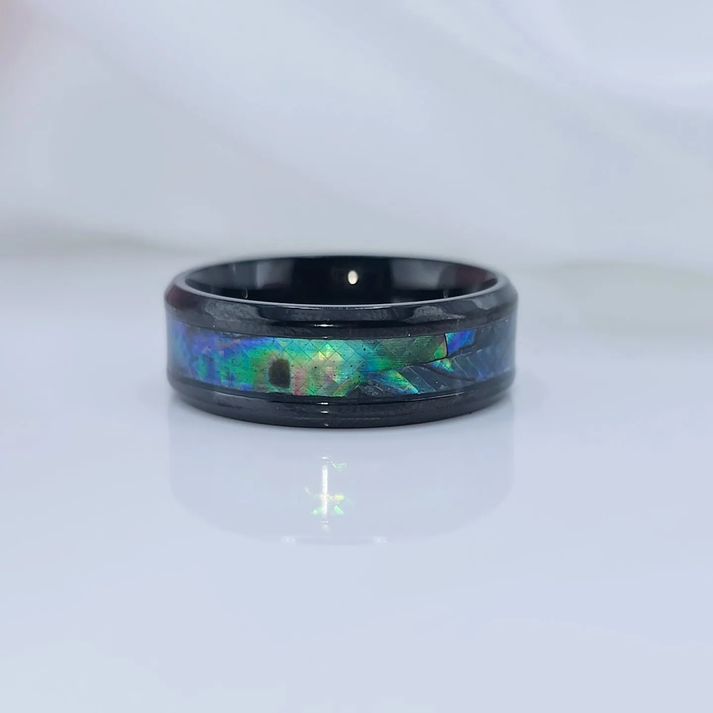 Abalone Shell Men's Titanium Wedding Band