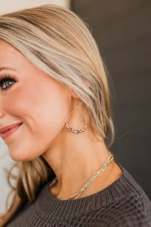 Address The Room Beaded Hoop Earrings- Gold