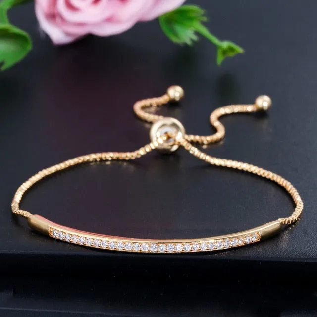 Adjustable Bracelet Bangle for Women Captivate Bar Slider Brilliant Jewelry