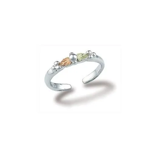 Adjustable Leaves III - Sterling Silver Black Hills Gold Ring