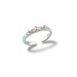 Adjustable Leaves III - Sterling Silver Black Hills Gold Ring