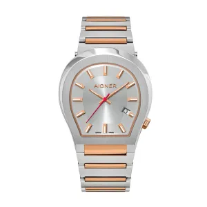 Aigner Milano Men'sSilver Dial Silver Rose Gold Watch