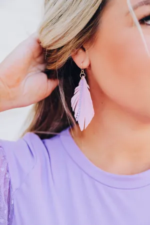 Annalise Feather Earrings - Lavender