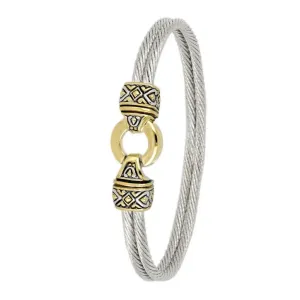 Antiqua Collection - Gold Circle Double-Wire Bracelet