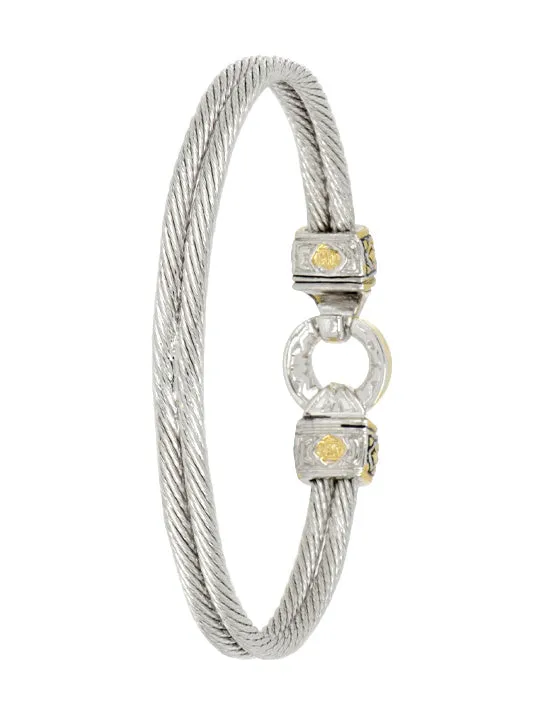 Antiqua Gold Circle Double Wire Bracelet
