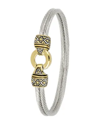 Antiqua Gold Circle Double Wire Bracelet