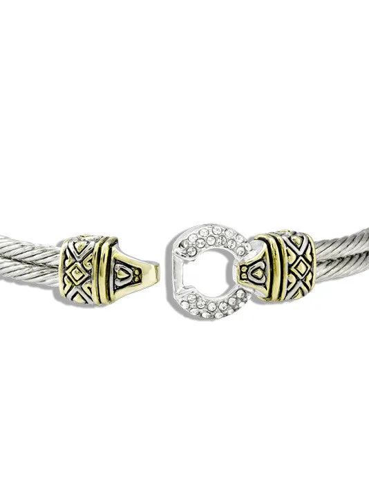 Antiqua Pavé Circle Double Wire Bracelet