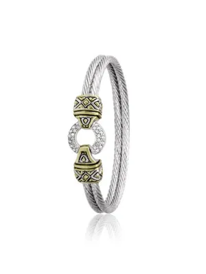 Antiqua Pavé Circle Double Wire Bracelet