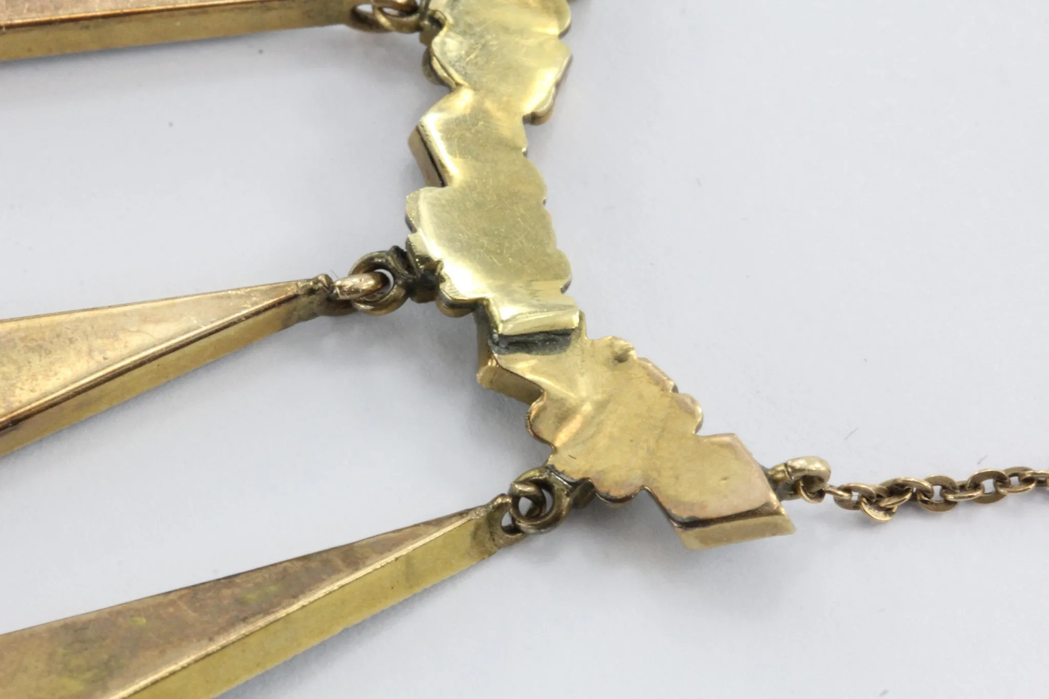 Antique Victorian 14K Gold & Black Jet Mourning Necklace
