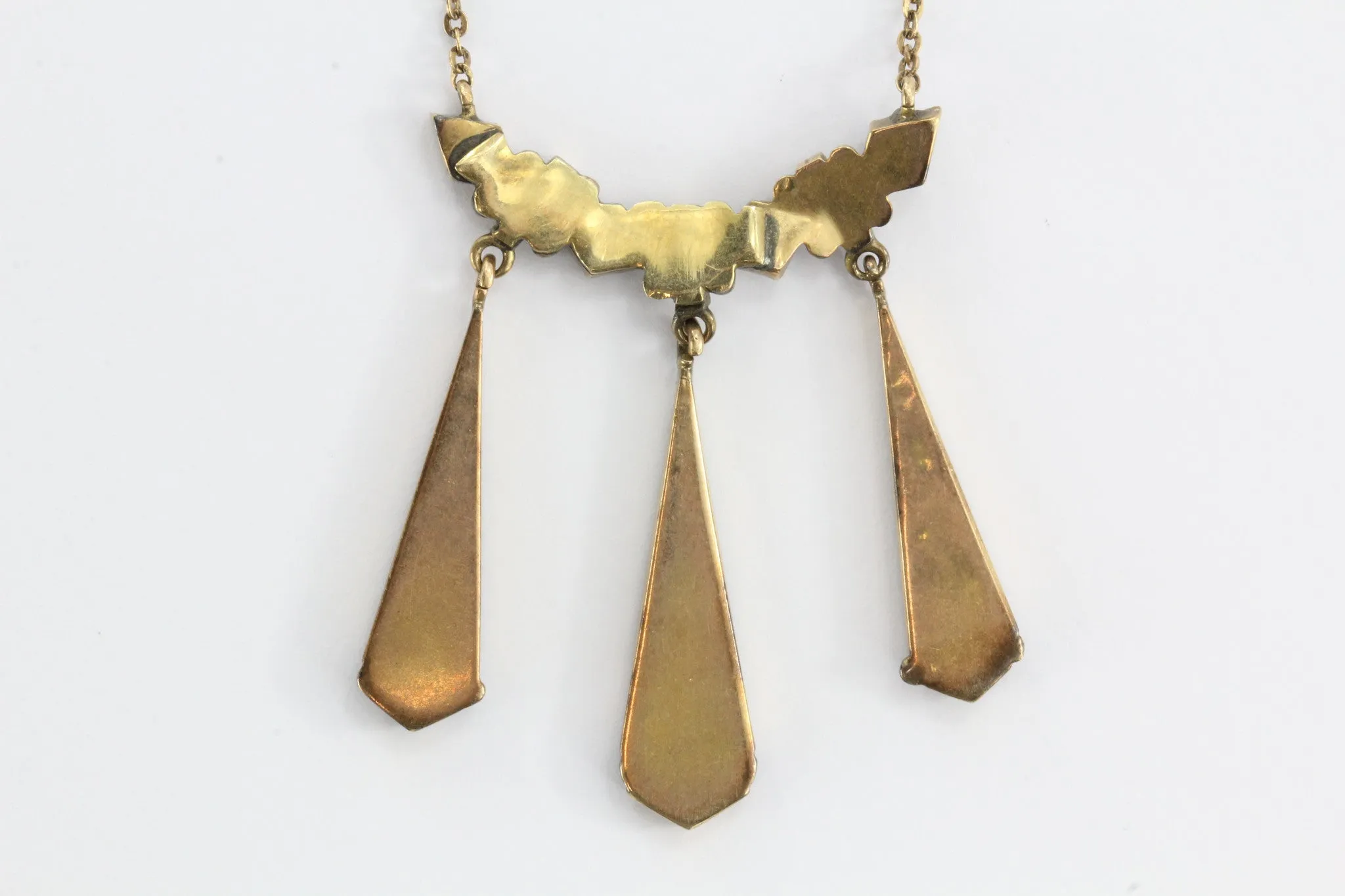 Antique Victorian 14K Gold & Black Jet Mourning Necklace