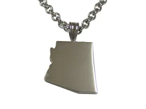Arizona State Map Shape Pendant Necklace