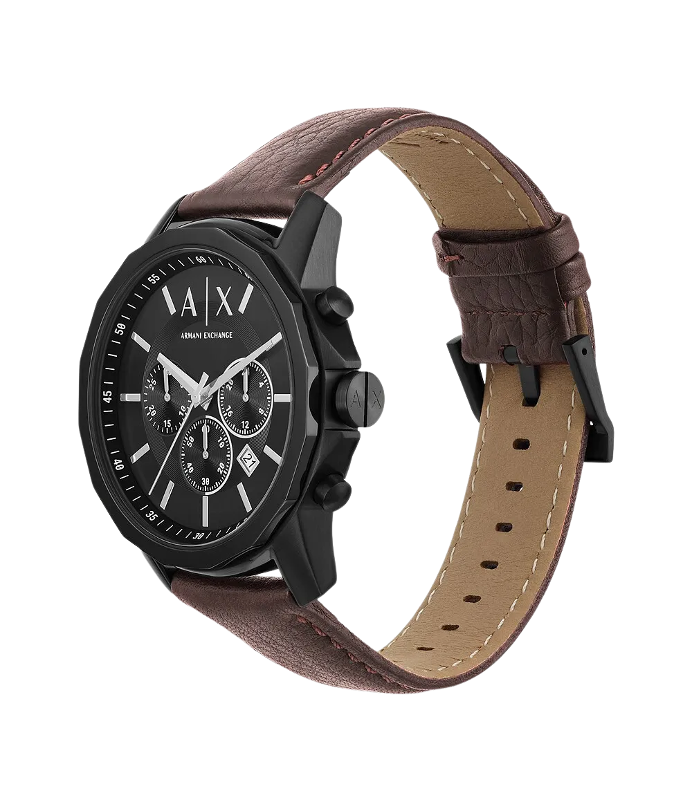 Armani Exchange Chronograph Brown Leather Men's Watch AX1732