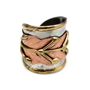Arrow Mixed Metal Cuff Ring