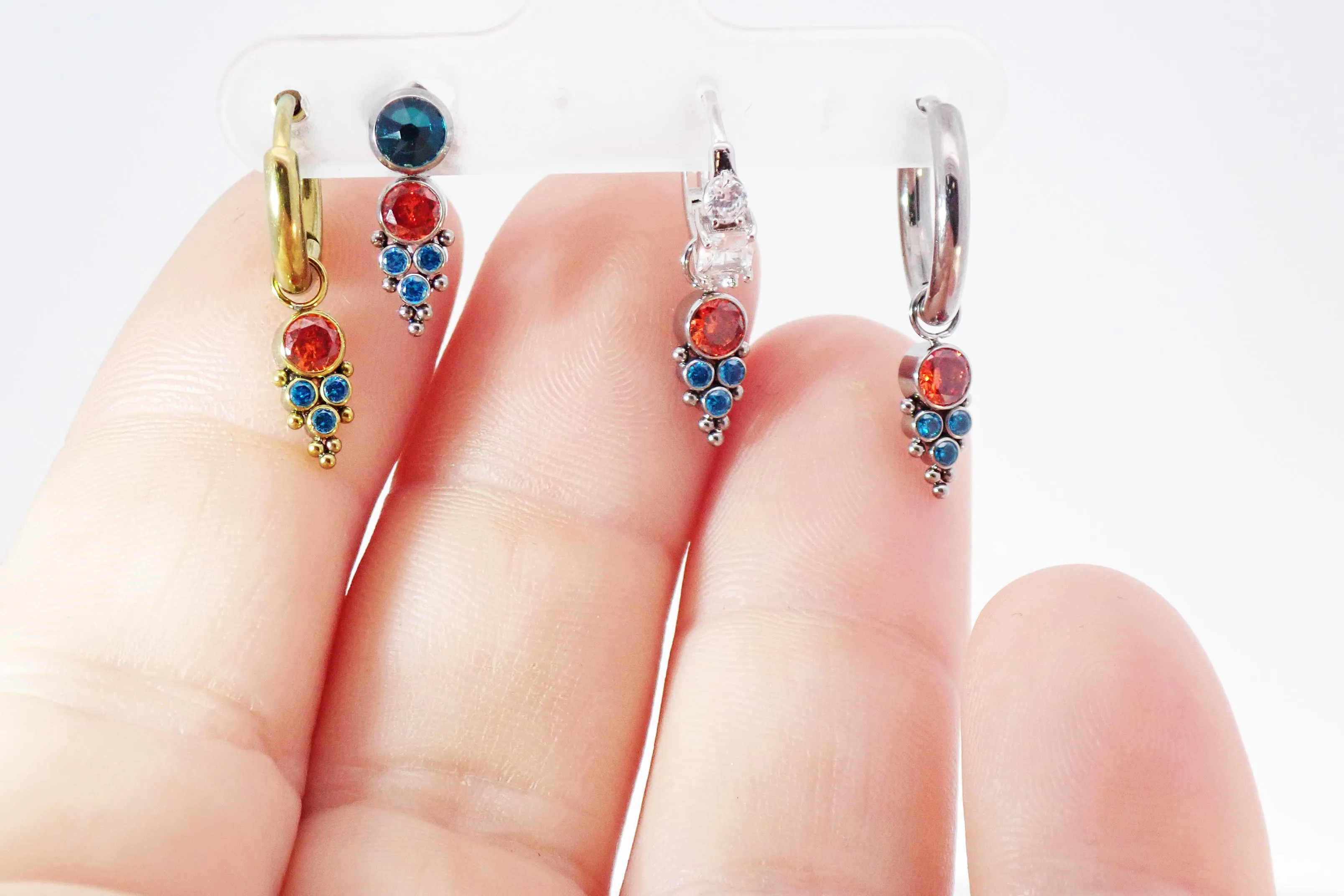 Assorted CZ Charm Colors Titanium
