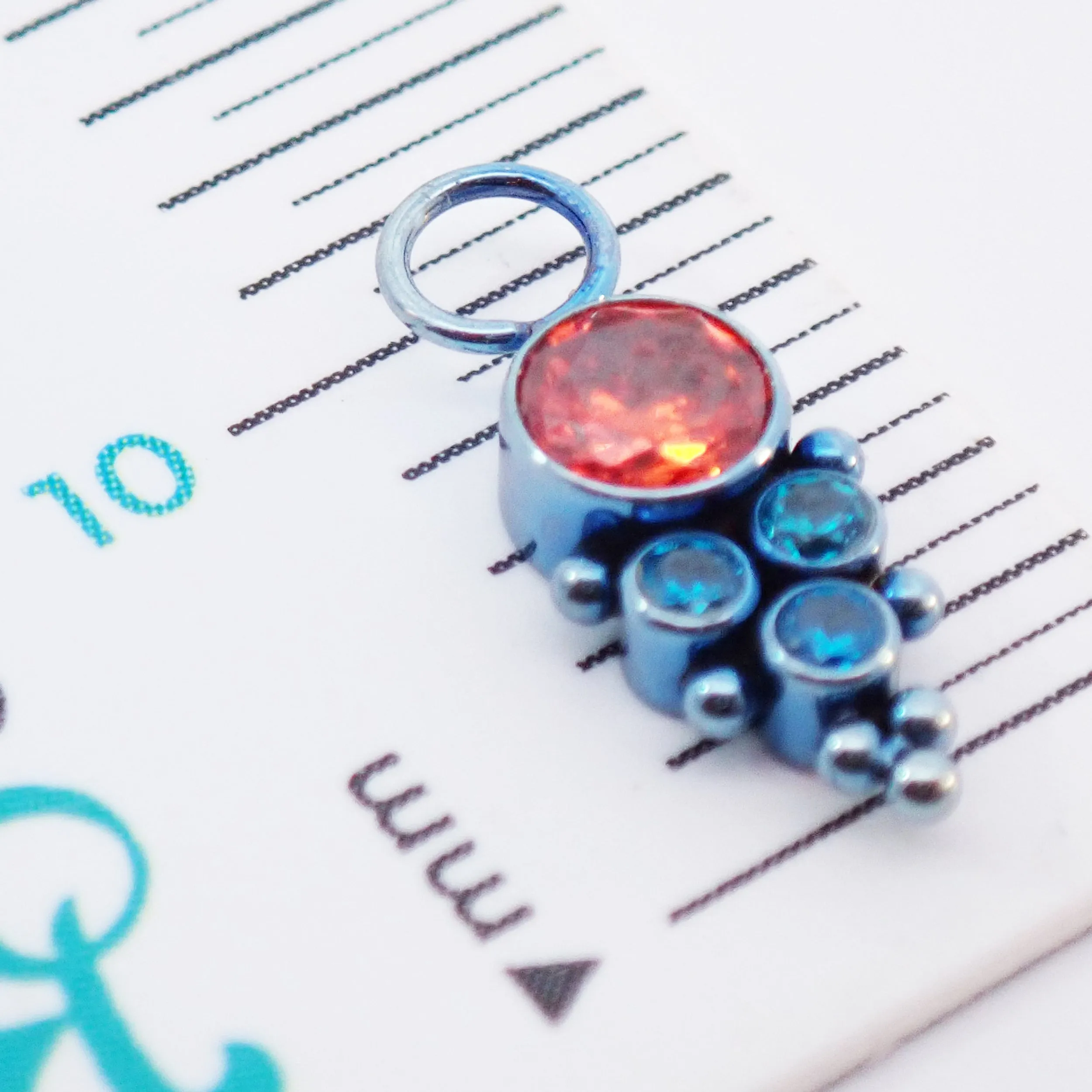 Assorted CZ Charm Colors Titanium