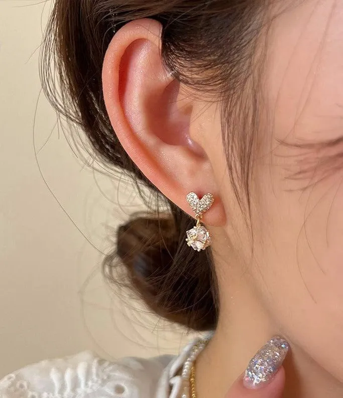 Asymmetric Heart Earrings