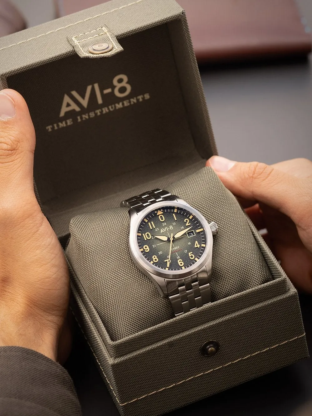 AVI-8 Men's Green Flyboy Watch AV-4075-33