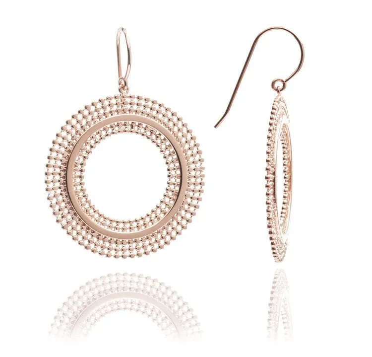 'Avita' Disc Earrings in Gold or Rose Gold (see drop down)