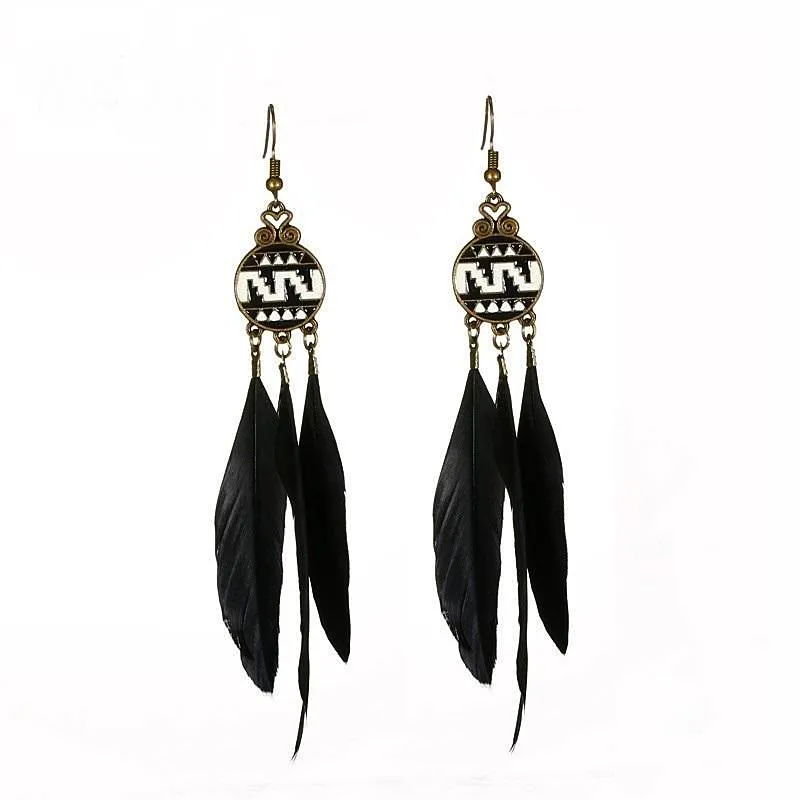 Aztec Princess Feather Earrings