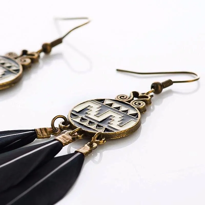 Aztec Princess Feather Earrings