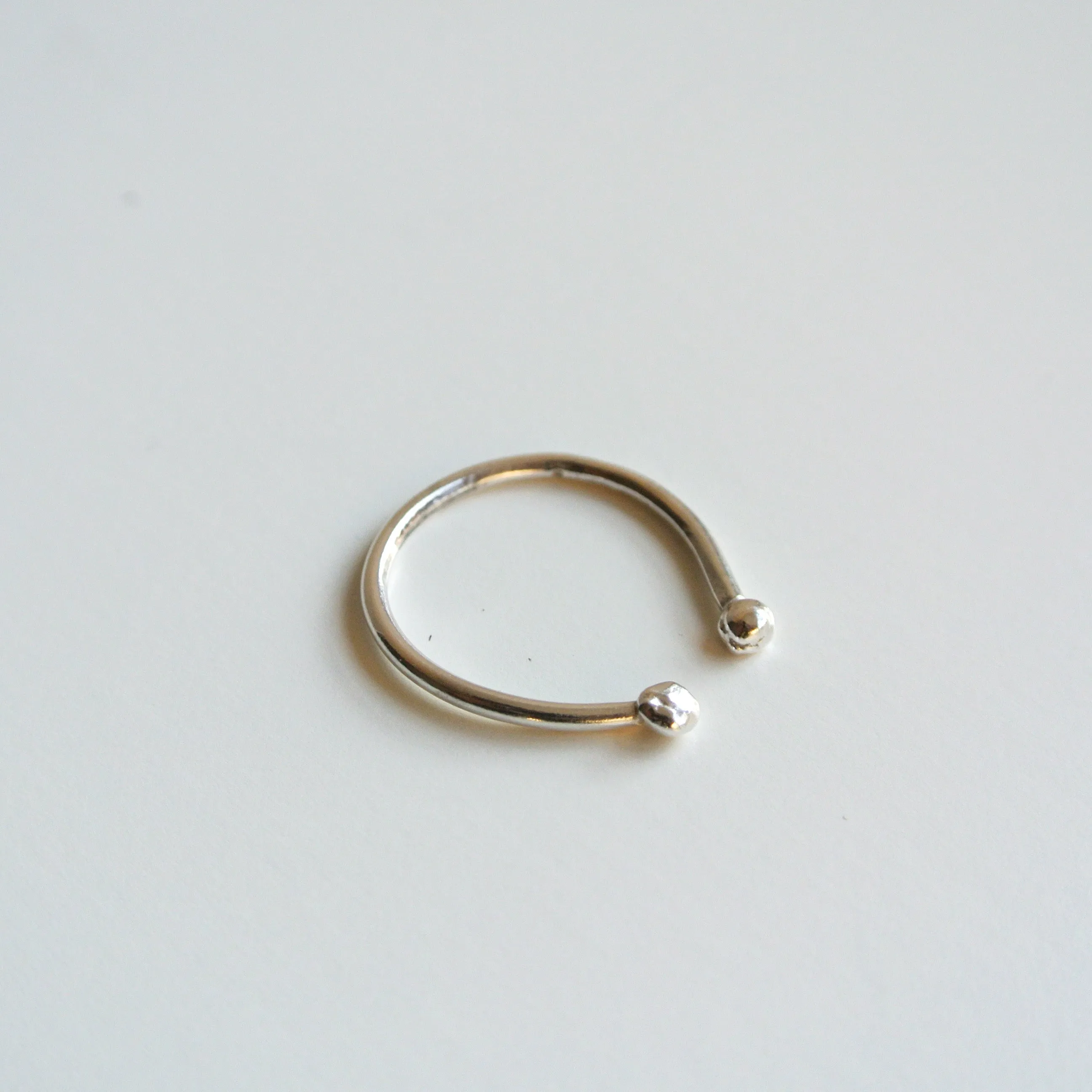 Ball Stacking Argentium Silver Adjustable Ring - Nickel Free