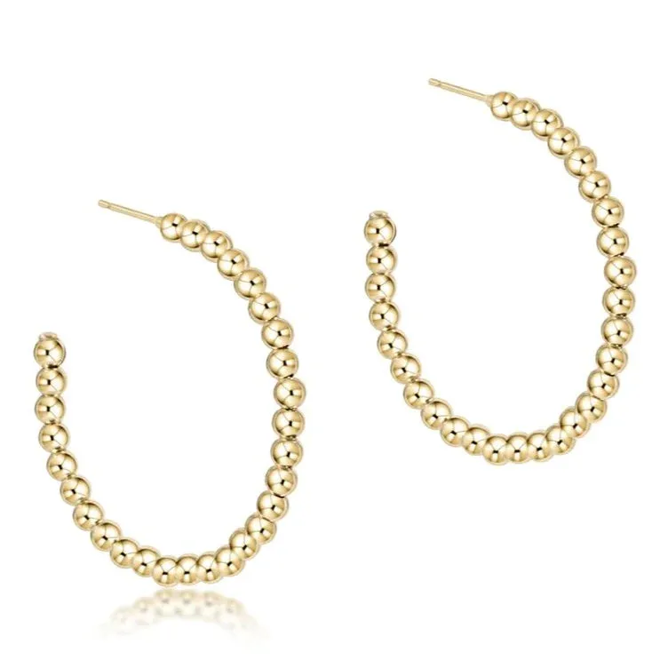 Beaded Classic 1.25" Post Hoop - 3mm