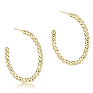 Beaded Classic 1.25" Post Hoop - 3mm