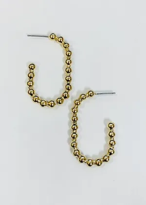 Beaded Gold Hoop Earrings
